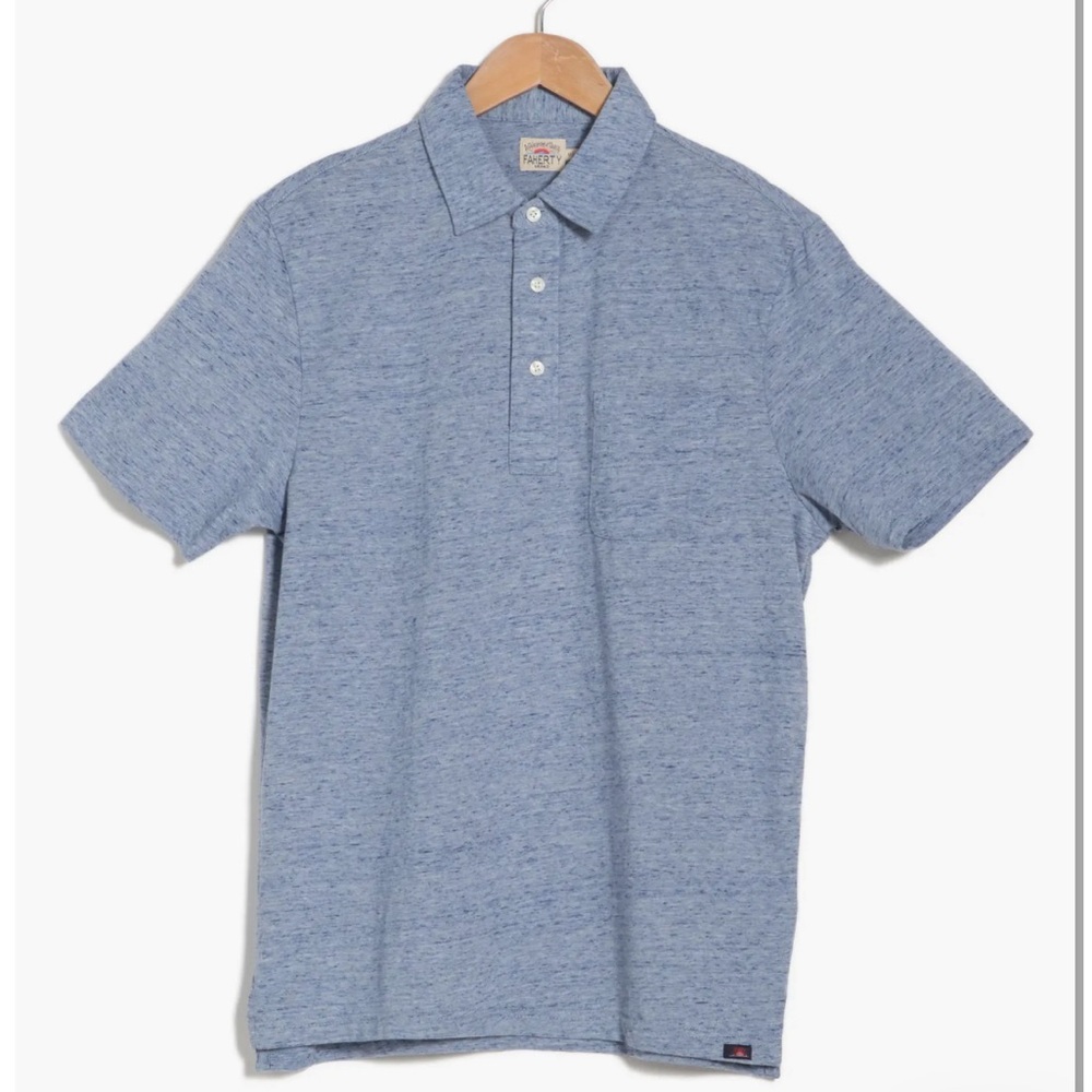 Faherty Men’s Stretch Polo | Size S | Light Blue